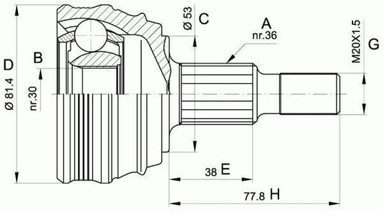1J0498099 قطعات انتقال C.V Joint